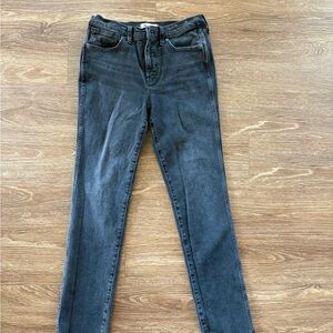 Madewell Charcoal Gray Stovepipe Straight Leg Denim Jeans - size 28 WORN ONCE